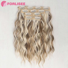 (18H60 12inches) Body Wave Synthetic Hair Extensions for Women Girls Double Weft Multi-Document Clip in Hair Extension