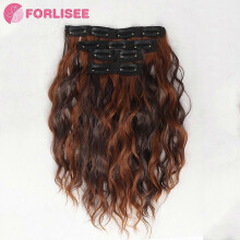 (4H30 12inches) Body Wave Synthetic Hair Extensions for Women Girls Double Weft Multi-Document Clip in Hair Extension