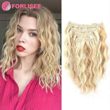 (26H613 12inches) Body Wave Synthetic Hair Extensions for Women Girls Double Weft Multi-Document Clip in Hair Extension