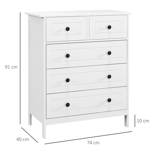 Homcom Cajonera Blanco 74 x 40 x 91 cm 2