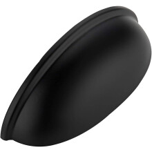 Schubladengriffe, flach, schwarz, 7,6 cm Lochabstand, 10er-Pack