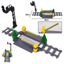 ((C)) MOC City Train Rail Crossing Tracks Set Stud Gap Triple Switch Bricks Building Blocks Technical According