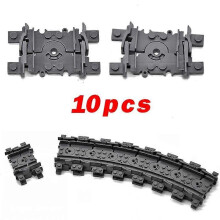 (Soft 10pcs) MOC City Train Rail Crossing Tracks Set Stud Gap Triple Switch Bricks Building Blocks Technical According