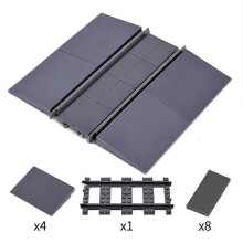 (N) MOC City Train Rail Crossing Tracks Set Stud Gap Triple Switch Bricks Building Blocks Technical According