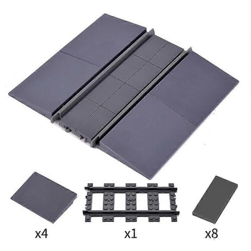 (N) MOC City Train Rail Crossing Tracks Set Stud Gap Triple Switch Bricks Building Blocks Technical According