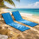 Outsunny Esterillas de Playa Azul 142 x 51 x 40 cm 2