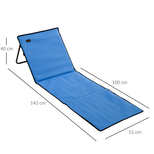 Outsunny Esterillas de Playa Azul 142 x 51 x 40 cm 2