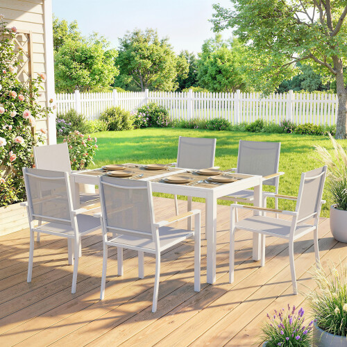 Outsunny Conjunto de Jardín Blanco 140 x 80 x 72 cm 2