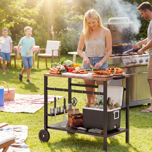 Outsunny Carrito de Barbacoa Marrón 97 x 51 x 83 cm 1