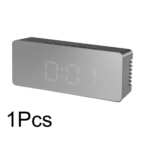 LED Digital Alarm Clock with USB and Snooze Function Black 2