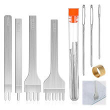 Lederbewerkingsgereedschapset 14-delig met 4 mm pons en