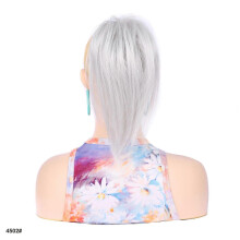(4502 12inches) Zolin High Ponytail Waterfall Straight Hair Claw Clip On Synthetic Hair Extension For Short Hair Realistis