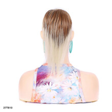 (27T613 12inches) Zolin High Ponytail Waterfall Straight Hair Claw Clip On Synthetic Hair Extension For Short Hair Realistis