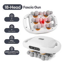 (18 heads whi) 18-Head Fascia Gun 9 Fashion High Frequency Vibration Full Body Massage Gun Back Waist Neck Shoulder M