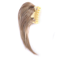 (#1B 12inches) Zolin High Ponytail Waterfall Straight Hair Claw Clip On Synthetic Hair Extension For Short Hair Realistis