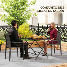 Sillas de Jardín Gris 56 x 58 x 89 cm