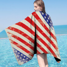Strandtuch mit amerikanischer Flagge, aus superfeiner Faser, 76 x 152 cm