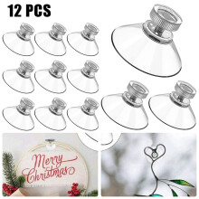 Vägghängare för glas, genomskinliga, 53 mm, 12 st