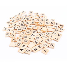 Lyumo - Set di tessere in legno con lettere e numeri per bambini, 100 pezzi