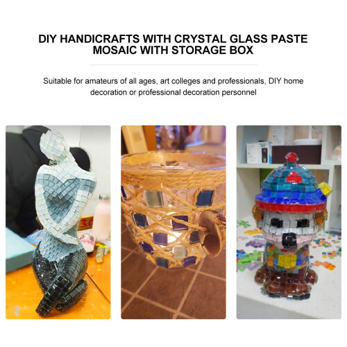 Πλακάκια μωσαϊκού από κρυστάλλινο γυαλί DIY υλικό χειροτεχνίας 1000 τεμάχια 2