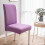 Set van effen, elastische stoelhoezen voor eetkamerstoelen 1