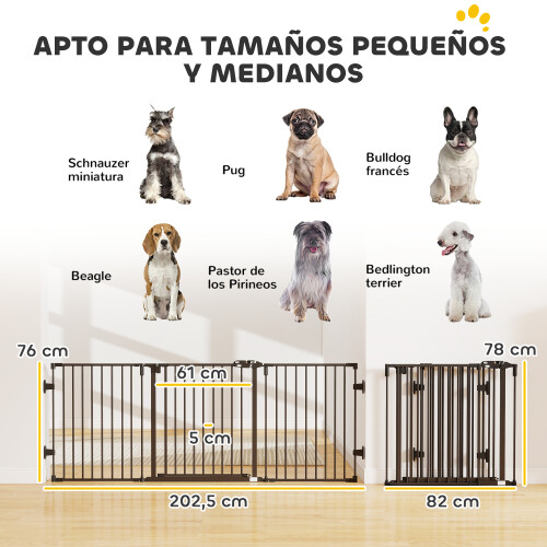 PawHut Barrera para Perro Negro 202.5 x 2 x 76 cm 2