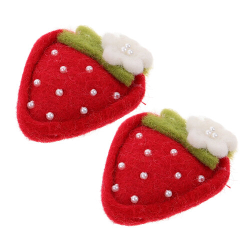 Strawberry Wool Felt Pendant Craft Kit 2 pcs