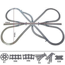 ((D)) MOC City Train Rail Crossing Tracks Set Stud Gap Triple Switch Bricks Building Blocks Technical According