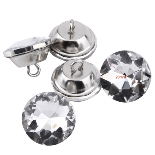 LYUMO rhinestone round buttons 50 pcs