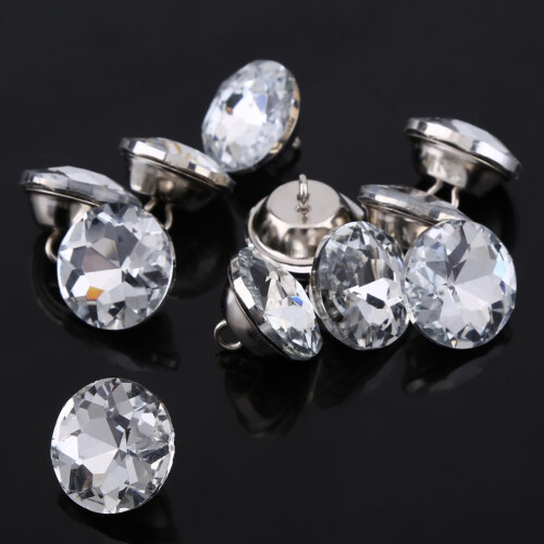 LYUMO rhinestone round buttons 50 pcs 1