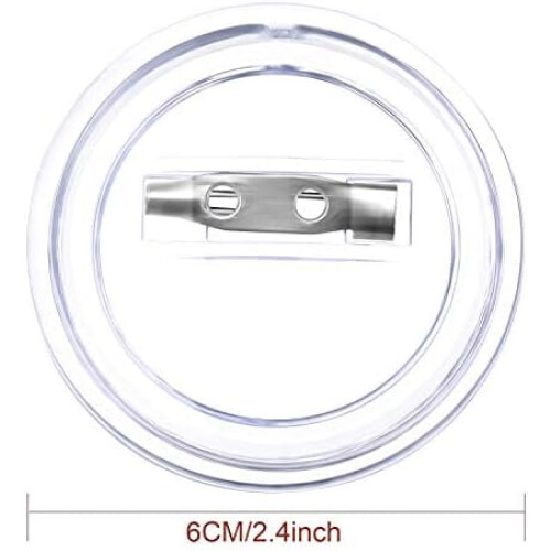 Clear Acrylic Button Pins 2.4 Inch 50 Pack 1