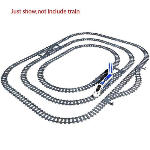 (M) MOC City Train Rail Crossing Tracks Set Stud Gap Triple Switch Bricks Building Blocks Technical According