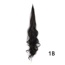 (1B 32inches) 32" Fake Ponytail Hair Extension Long Ponytail Hair Flexible Wrap Ponytail Black Red Synthetic