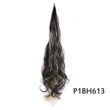 (P1BH613 32inches) 32" Fake Ponytail Hair Extension Long Ponytail Hair Flexible Wrap Ponytail Black Red Synthetic