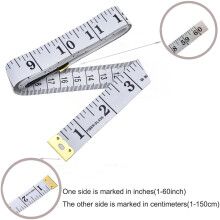 Cinta métrica suave LYCAQL de 60 pulgadas (cm/pulgada) blanca