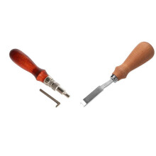 Juego de 2 piezas para ranurar y biselar bordes de cuero
