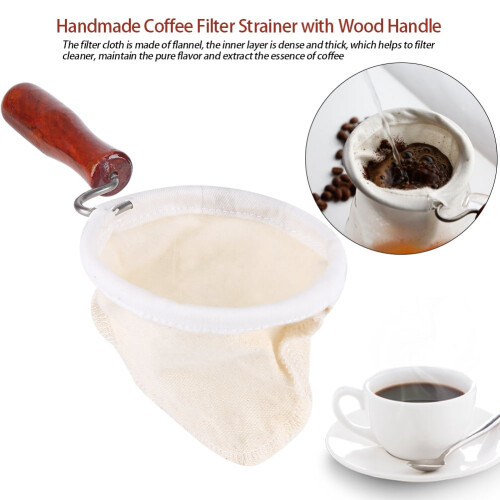LYUMO Flanell-Kaffeefiltertuch mit Holzgriff (1 Stück) 1