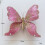 Enfeite de Natal em forma de borboleta com glitter e prendedor, rosa escuro. 2