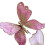 Enfeite de Natal em forma de borboleta com glitter e prendedor, rosa escuro. 4
