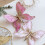Enfeite de Natal em forma de borboleta com glitter e prendedor, rosa escuro. 6