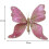 Enfeite de Natal em forma de borboleta com glitter e prendedor, rosa escuro. 3