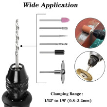 16PCS Boorkop Spantangset, 4486 Sleutelloze Snelwisselboorkop Roterende Tool met Vervangende 4485 Messing Spantangmoerset