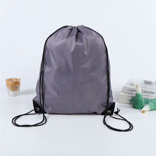 Polyester Drawstring Bag Sports  Drawstring Bag Storage Bag Drawstring Bag Gray 2