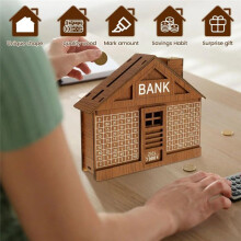 2000 Euro Wooden Piggy Bank for Adults Children Piggy Bank Money Bank Wooden Crafts Reusable Piggy Bank