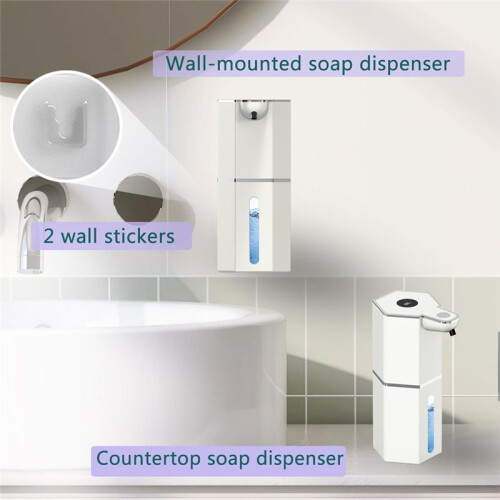 Automatic Soap Dispenser Touchless Foaming: Rechargeable Soap Dispenser Foam Wall Mounted for Bathroom 2