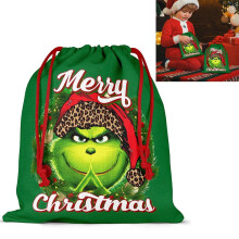 Christmas candy drawstring bag cartoon theme 10 pcs