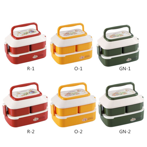 HESITONE microwave-safe bento box 2 sizes 3 colors 2