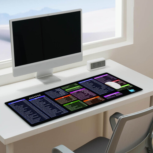 Excel shortcut keys mouse pad large non-slip stitched edge