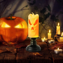 Halloween skull flameless candle holder 4-pack