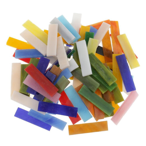 Colored Stained Glass Mosaic Tiles Rectangle 220 pcs 2